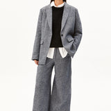 Tweed Barrel Hose • mid grey melange-oatmilk