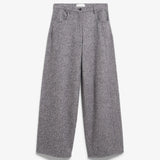 ARMEDANGELS - Tweed Barrel Hose • mid grey melange-oatmilk - ROSA ECK