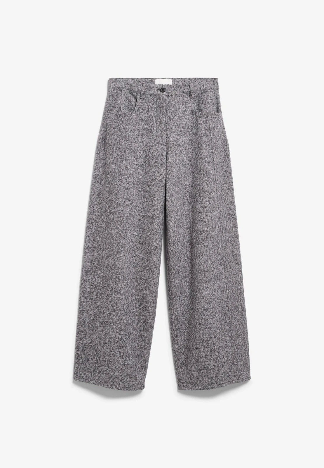 ARMEDANGELS - Tweed Barrel Hose • mid grey melange-oatmilk - ROSA ECK