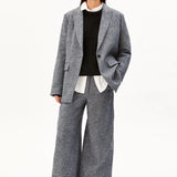 ARMEDANGELS - Tweed Barrel Hose • mid grey melange-oatmilk - ROSA ECK