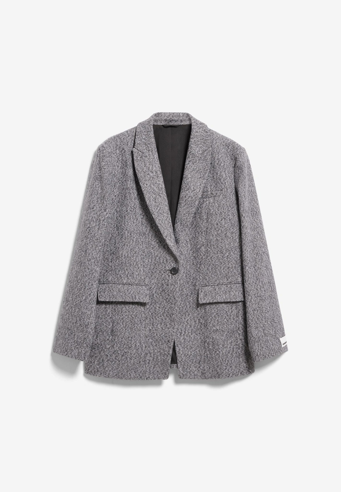 Tweed Oversized Blazer • mid grey melange-oatmilk