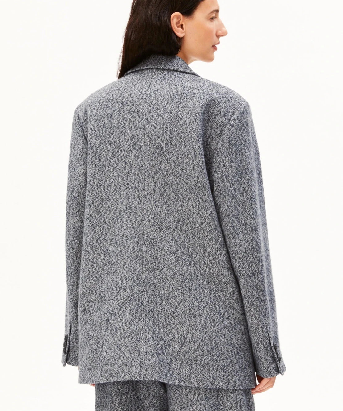 ARMEDANGELS - Tweed Oversized Blazer • mid grey melange-oatmilk - ROSA ECK
