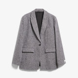 ARMEDANGELS - Tweed Oversized Blazer • mid grey melange-oatmilk - ROSA ECK