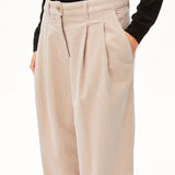 Wide Leg Cord-Bundfaltenhose • soft honey