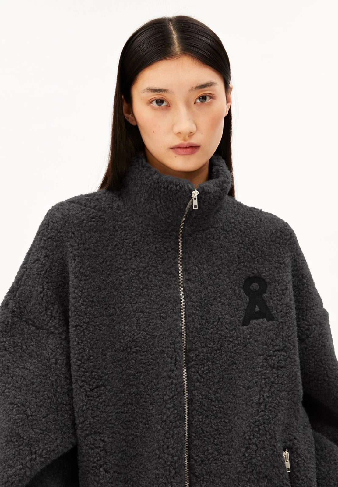 ARMEDANGELS - Woll-Mix Fleecejacke • steel melange - ROSA ECK