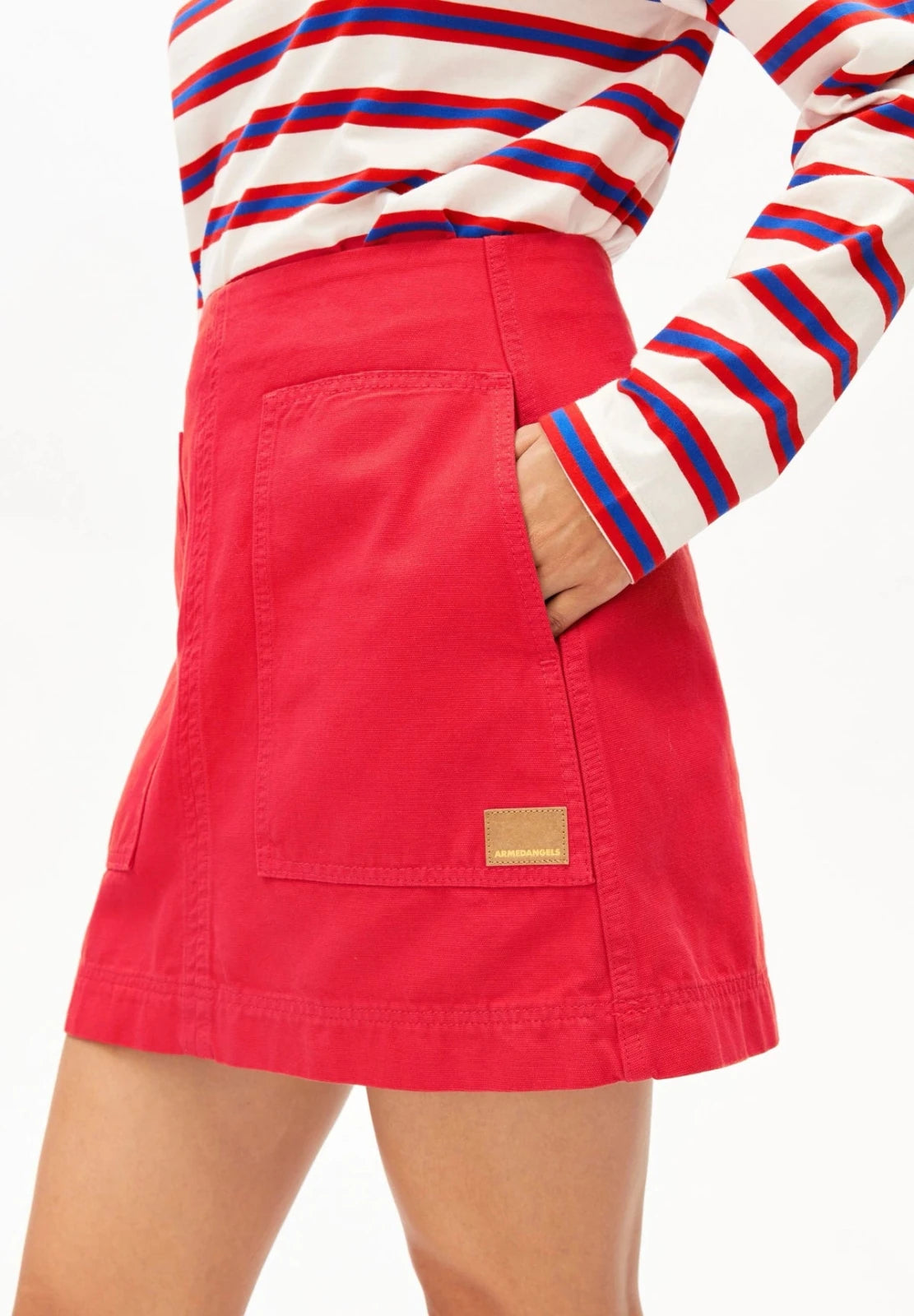 ARMEDANGELS - Workwear Canvas Mini - Rock • mars red - Rock - ROSA ECK