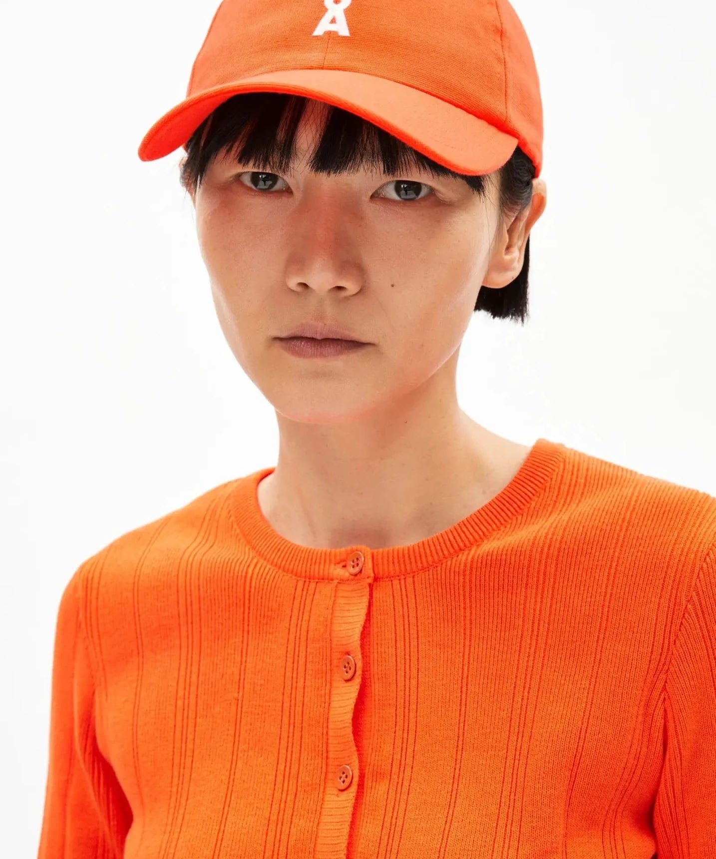 ARMEDANGELS - YENAAS BOLD Cap • Sunset Orange - ROSA ECK