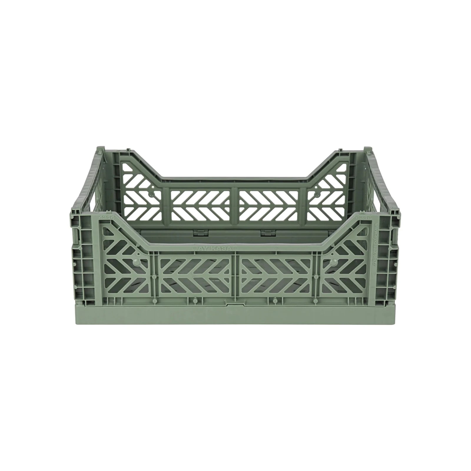 Aykasa Faltkiste Midi in Almond Green (Grün), stapelbare Klappbox – ROSA ECK