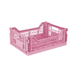 Aykasa Faltkiste Midi in Baby Pink (Rosa), stapelbare Klappbox – ROSA ECK