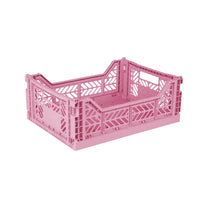 Aykasa Faltkiste Midi in Baby Pink (Rosa), stapelbare Klappbox – ROSA ECK