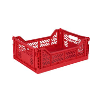 Aykasa Faltkiste Midi in Red (Rot), stapelbare Klappbox – ROSA ECK