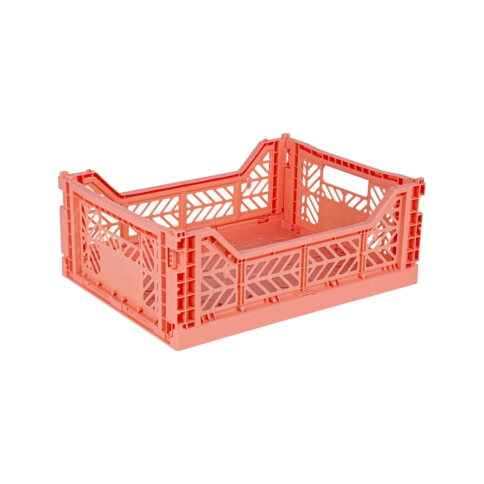 Aykasa Faltkiste Midi in Salmon Pink (Rosa), stapelbare Klappbox – ROSA ECK