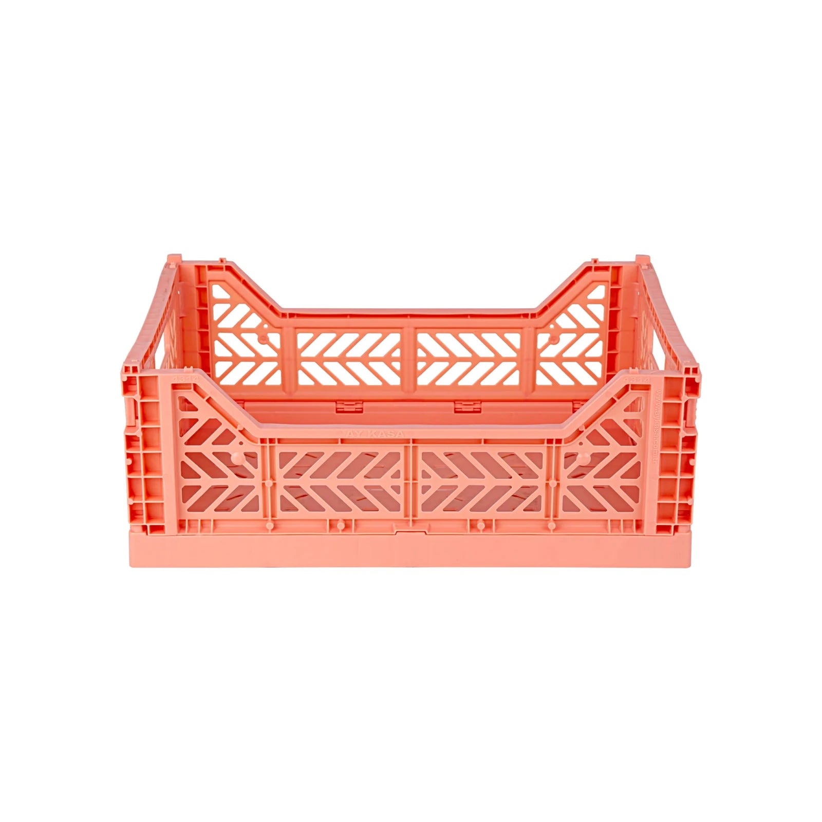 Aykasa Faltkiste Midi in Salmon Pink (Rosa), stapelbare Klappbox – ROSA ECK