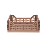 Aykasa Faltkiste Midi in Warm Taupe (Braun), stapelbare Klappbox – ROSA ECK
