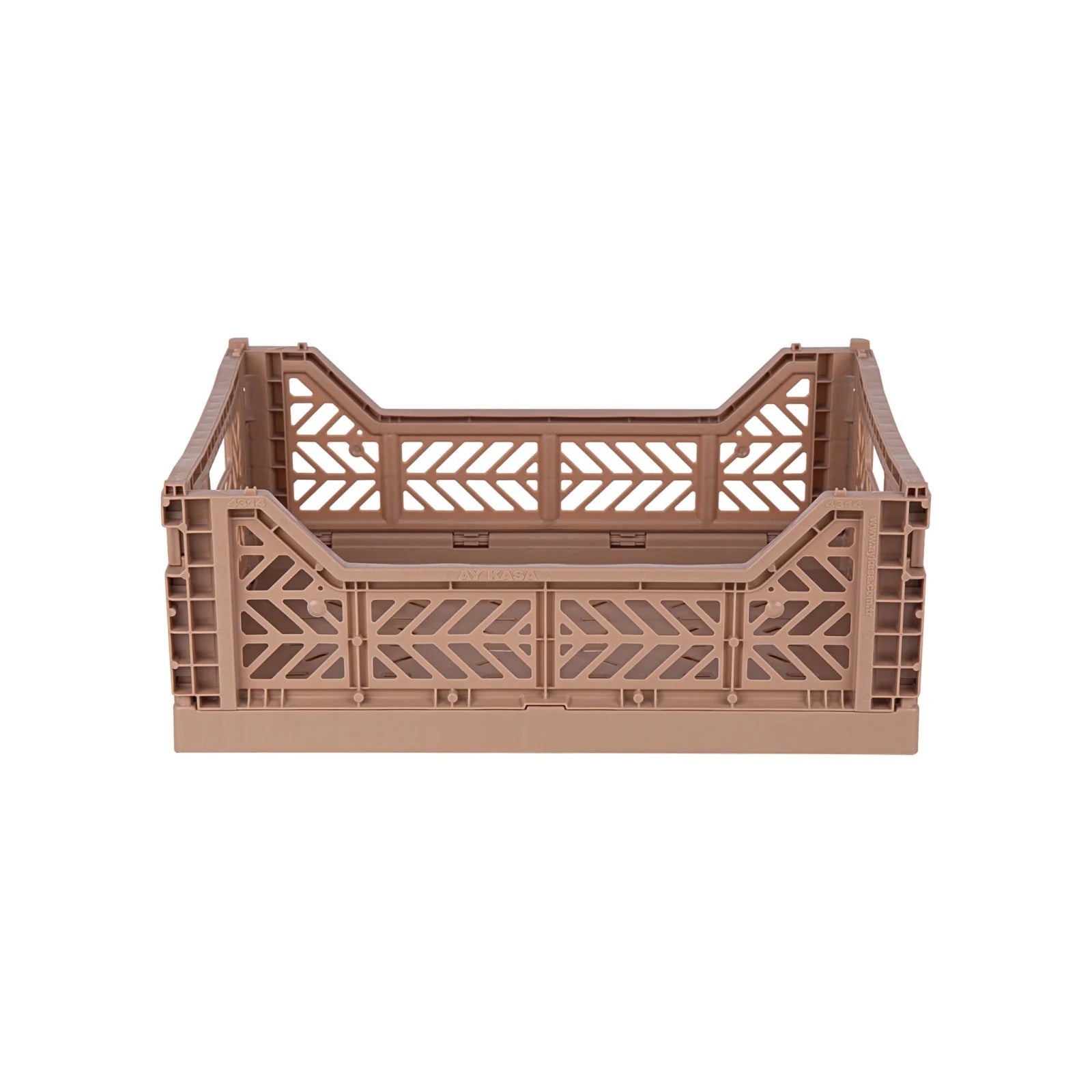 Aykasa Faltkiste Midi in Warm Taupe (Braun), stapelbare Klappbox – ROSA ECK