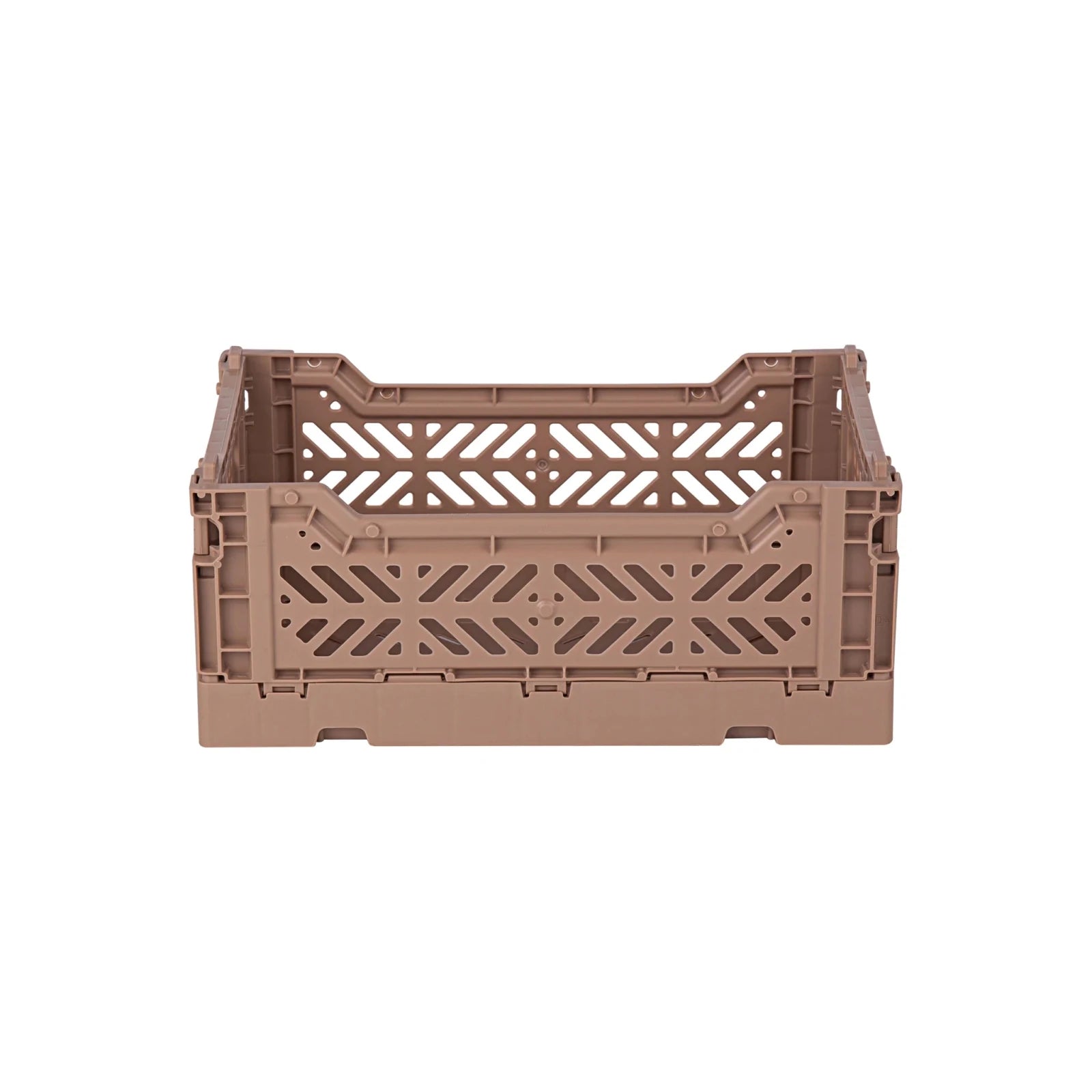 Aykasa Faltkiste Mini in Warm Taupe (Braun), stapelbare Klappbox – ROSA ECK