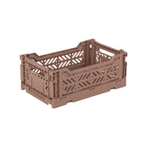 Aykasa Faltkiste Mini in Warm Taupe (Braun), stapelbare Klappbox – ROSA ECK