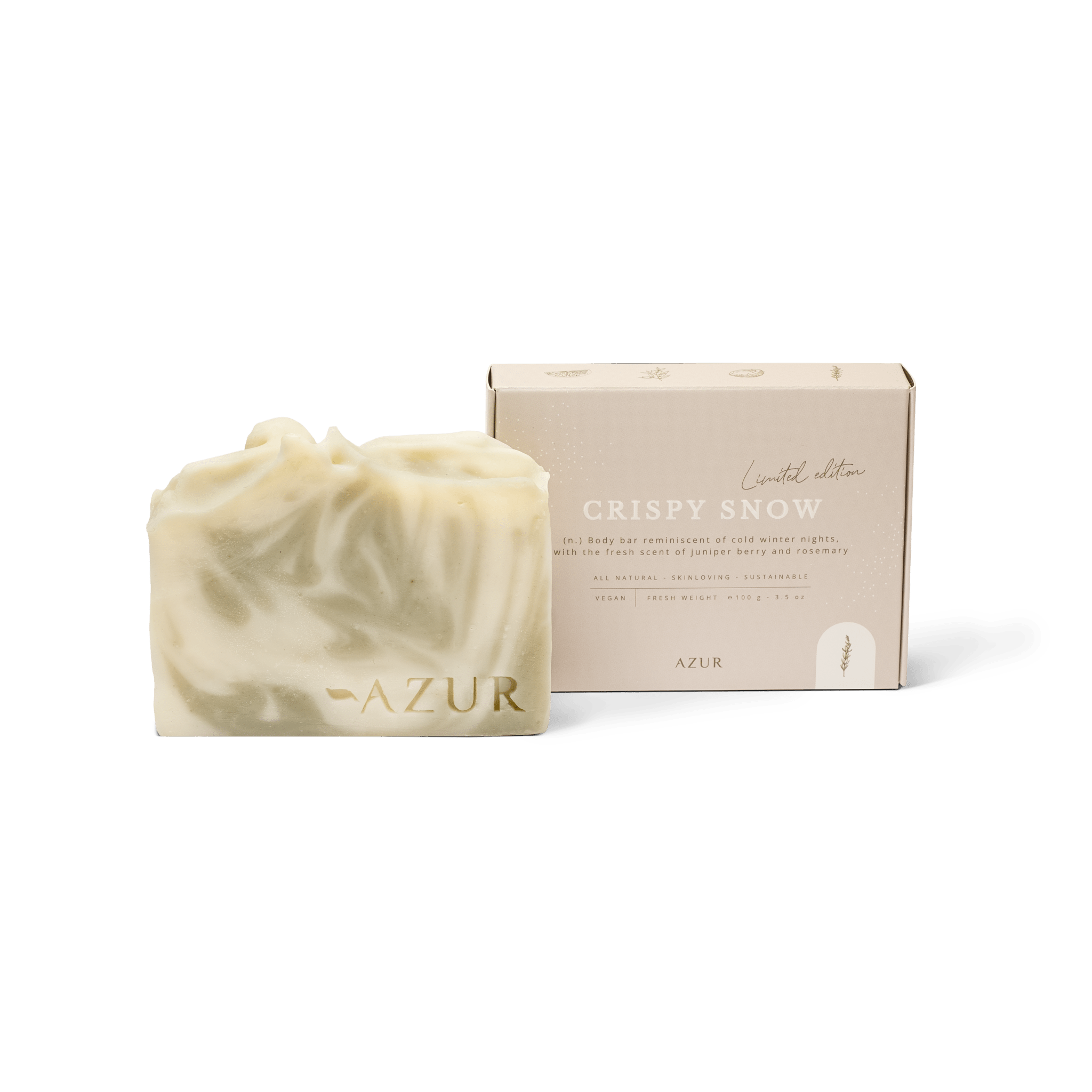 Azur Natural Bodycare - CRISPY SNOW Weihnachtsseife (Limitierter Auflage) - ROSA ECK