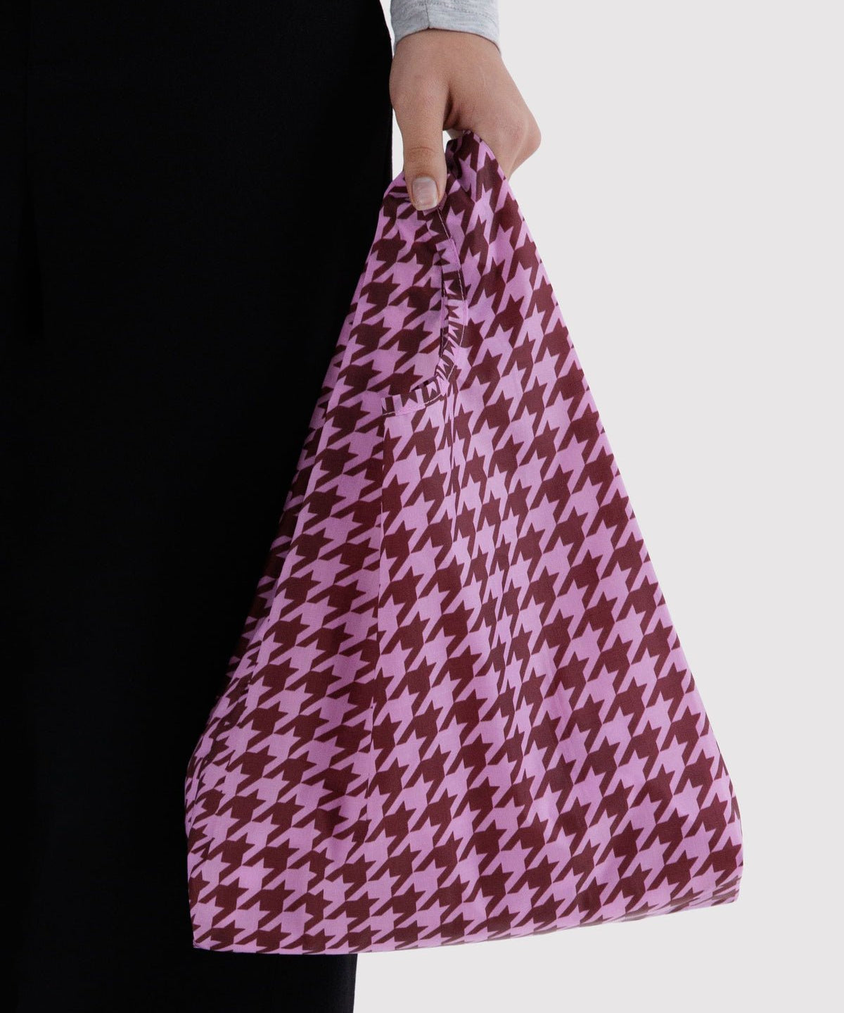 BAGGU - BABY BAGGU Einkaufstasche • Pink Houndstooth - ROSA ECK