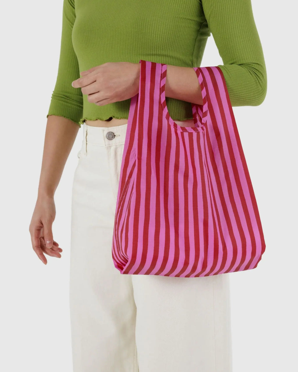 BAGGU - BABY BAGGU Einkaufstasche • Pink & Red Painted Stripe - Tasche - ROSA ECK Concept Store
