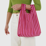 BAGGU - BABY BAGGU Einkaufstasche • Pink & Red Painted Stripe - Tasche - ROSA ECK Concept Store