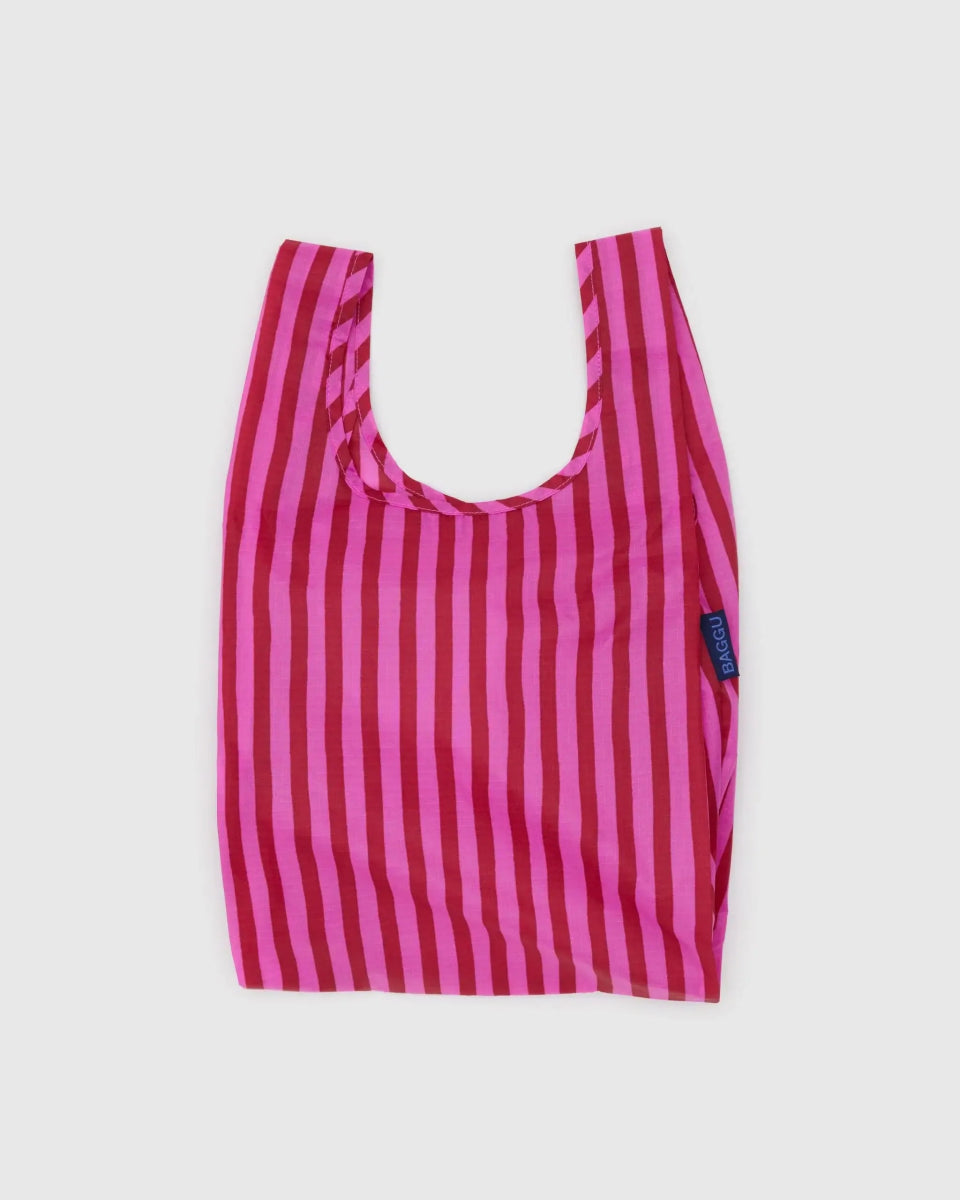 BAGGU - BABY BAGGU Einkaufstasche • Pink & Red Painted Stripe - Tasche - ROSA ECK Concept Store