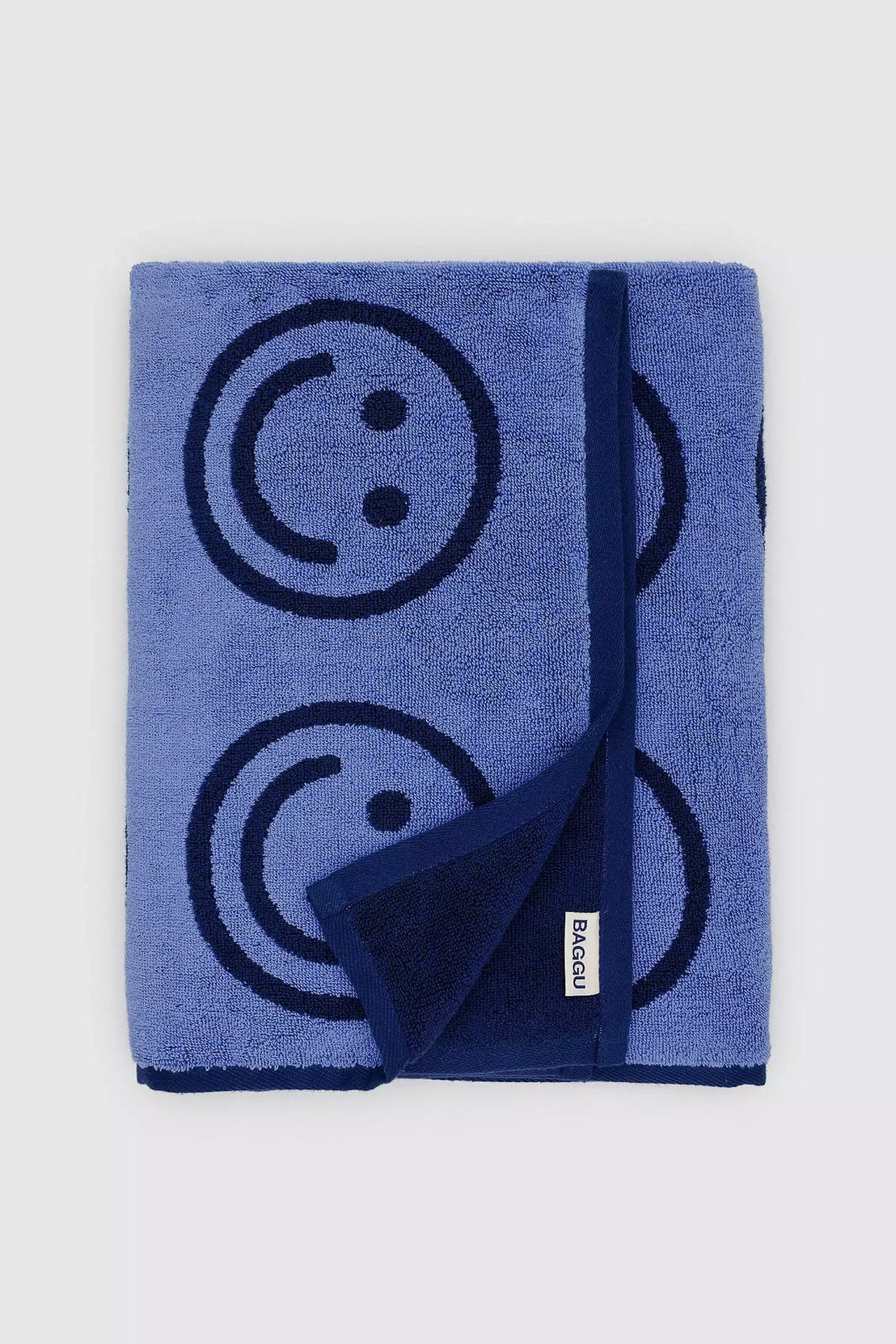 BAGGU - Badetuch aus Bio - Baumwolle • Happy Blue - Handtuch - ROSA ECK