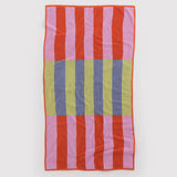 BAGGU - Badetuch • Pool Stripe - ROSA ECK