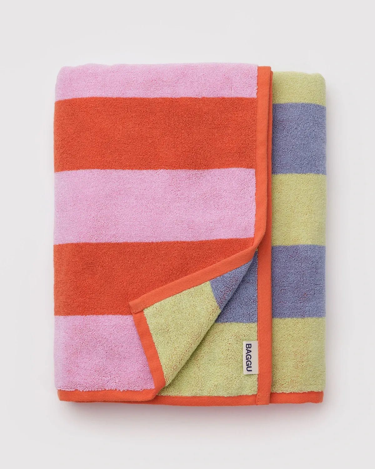 BAGGU - Badetuch • Pool Stripe - ROSA ECK