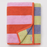 BAGGU - Badetuch • Pool Stripe - ROSA ECK