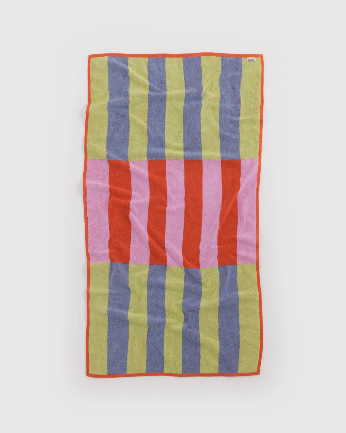 BAGGU - Badetuch • Pool Stripe - ROSA ECK