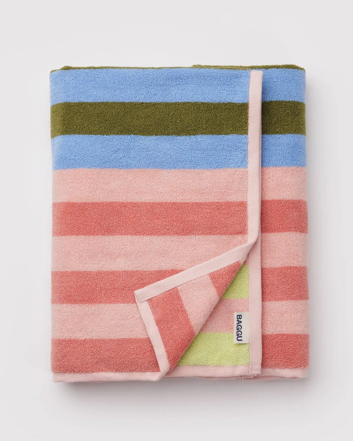BAGGU - Badetuch • Sherbet Stripe - ROSA ECK