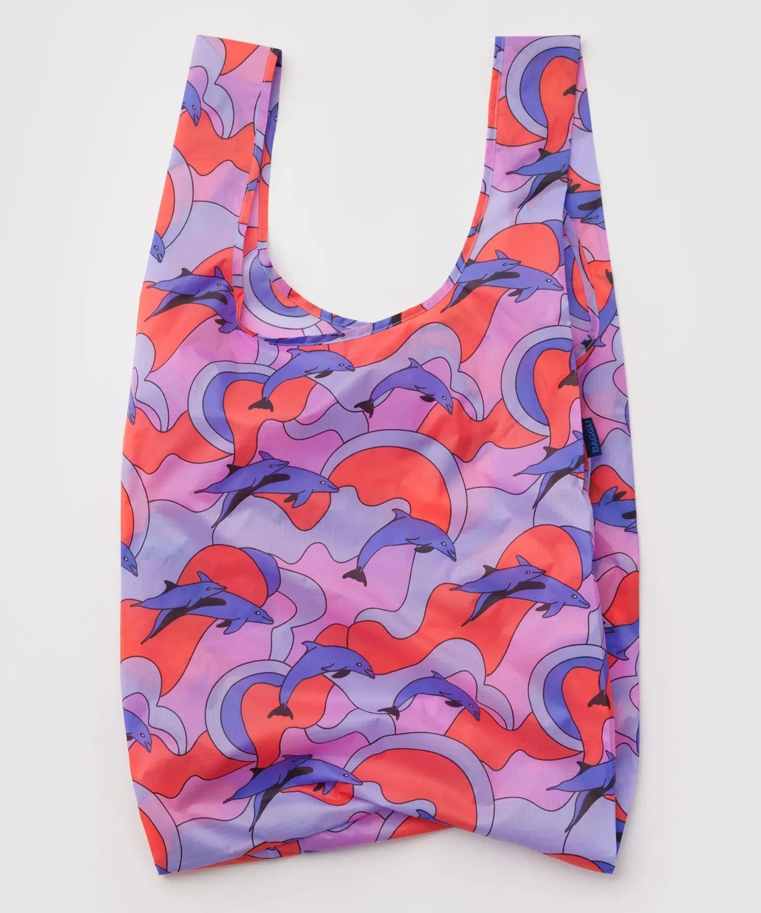 BAGGU - BIG BAGGU Große Einkaufstasche • Dolphins - ROSA ECK