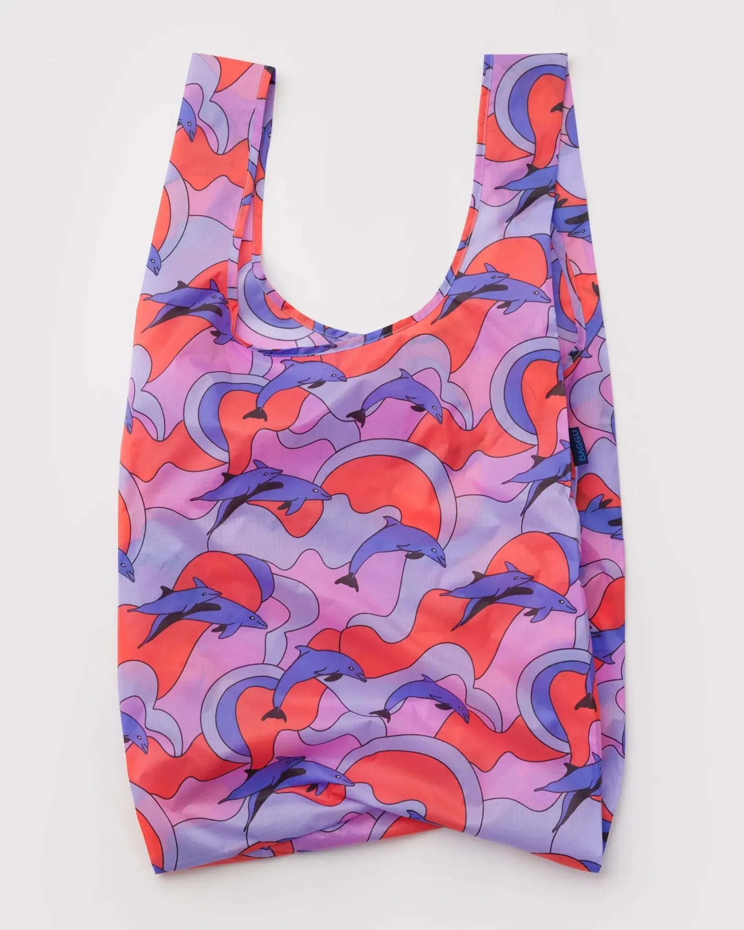 BAGGU - BIG BAGGU Große Einkaufstasche • Dolphins - ROSA ECK