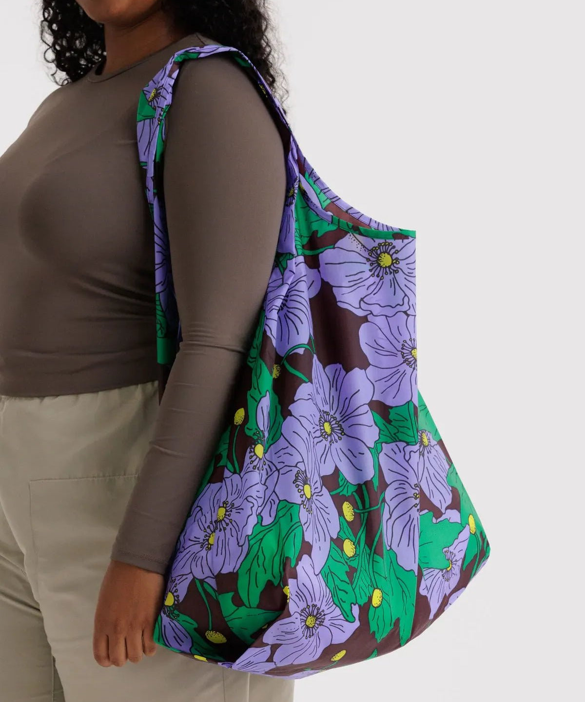 BAGGU - BIG BAGGU Große Einkaufstasche • Maroon Poppy - Tasche - ROSA ECK