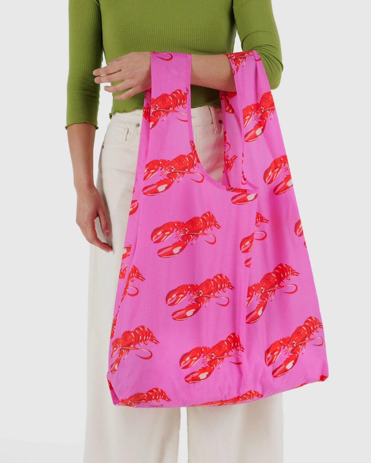 BAGGU - BIG BAGGU Große Einkaufstasche • Pink Lobster - Tasche - ROSA ECK