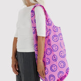 BAGGU - BIG BAGGU Große Einkaufstasche • Pop Pink Happy - ROSA ECK
