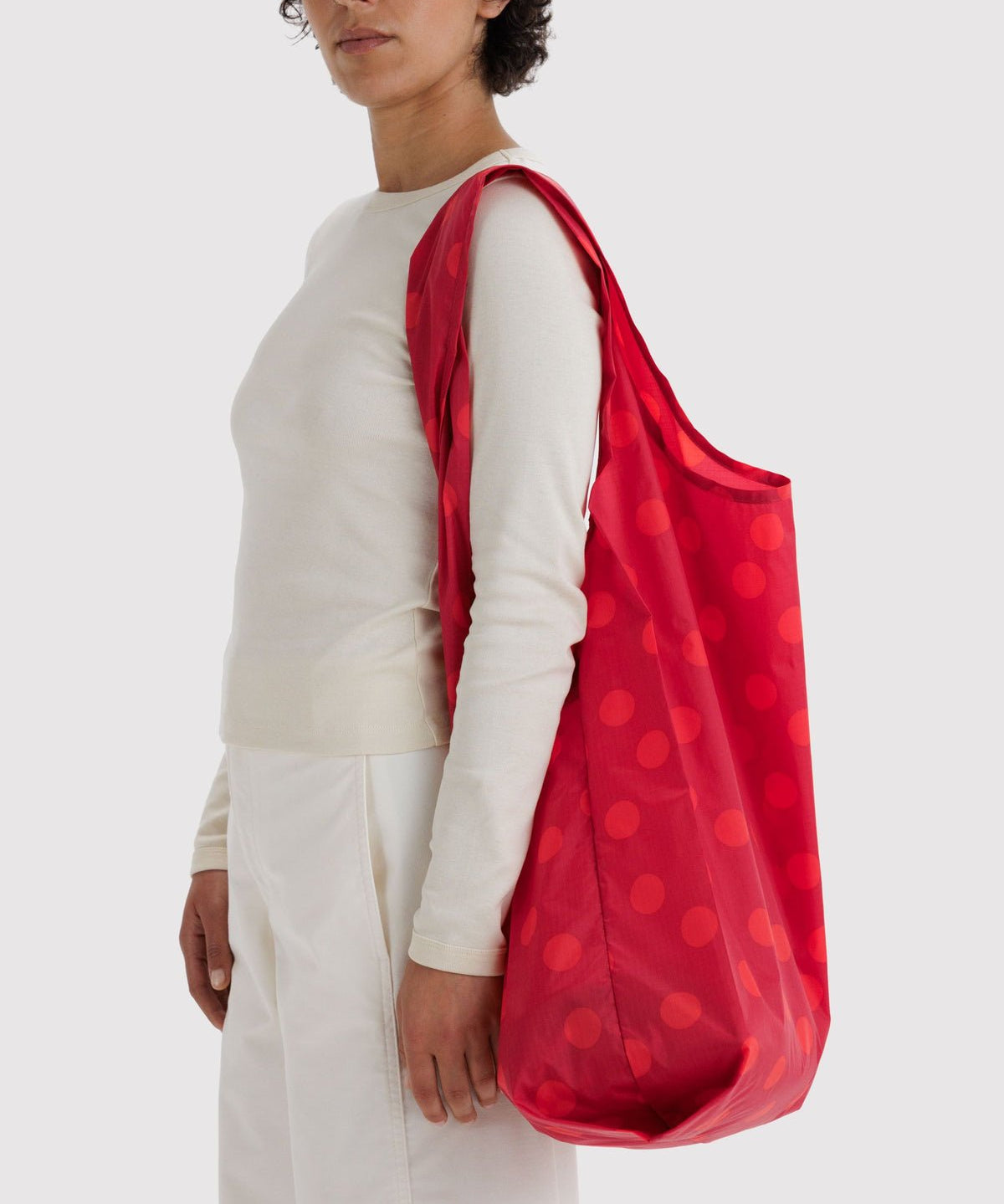 BAGGU - BIG BAGGU Große Einkaufstasche • Red Polka Dot - ROSA ECK