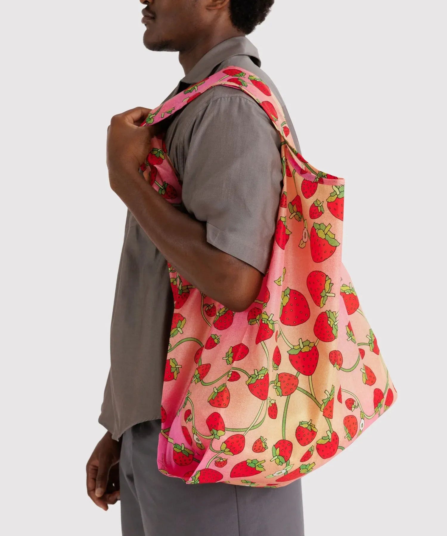 BAGGU - BIG BAGGU Große Einkaufstasche • Strawberry Blossom - ROSA ECK