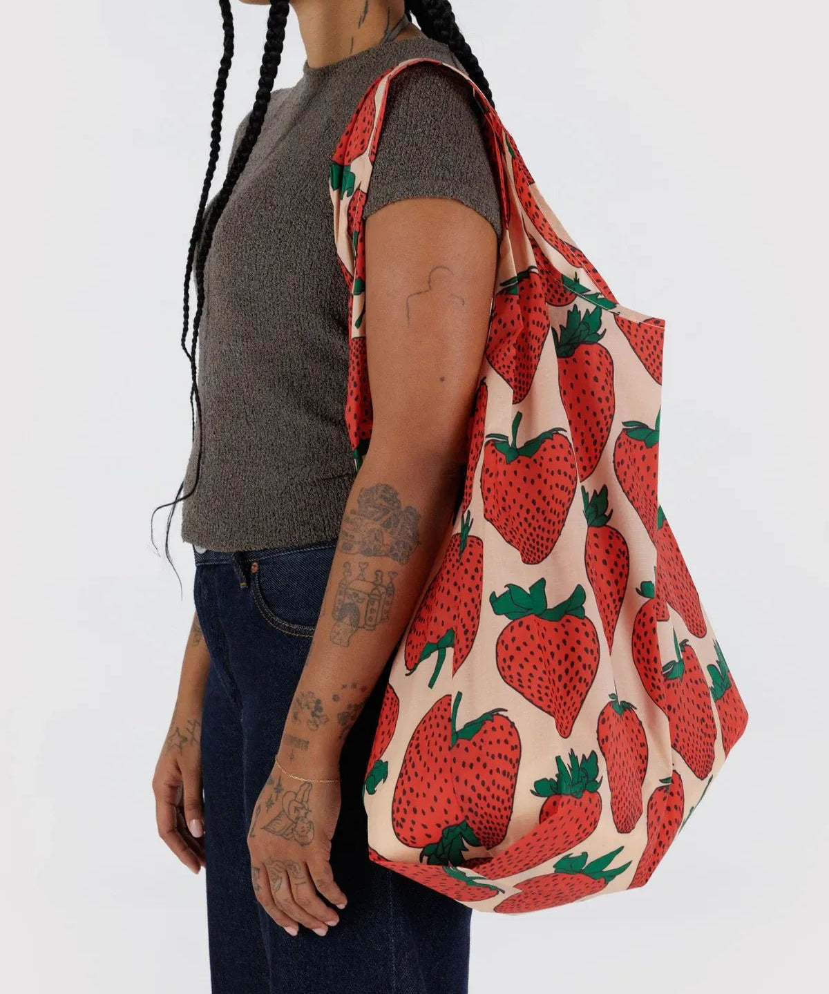 BAGGU - BIG BAGGU Große Einkaufstasche • Strawberry - Tasche - ROSA ECK