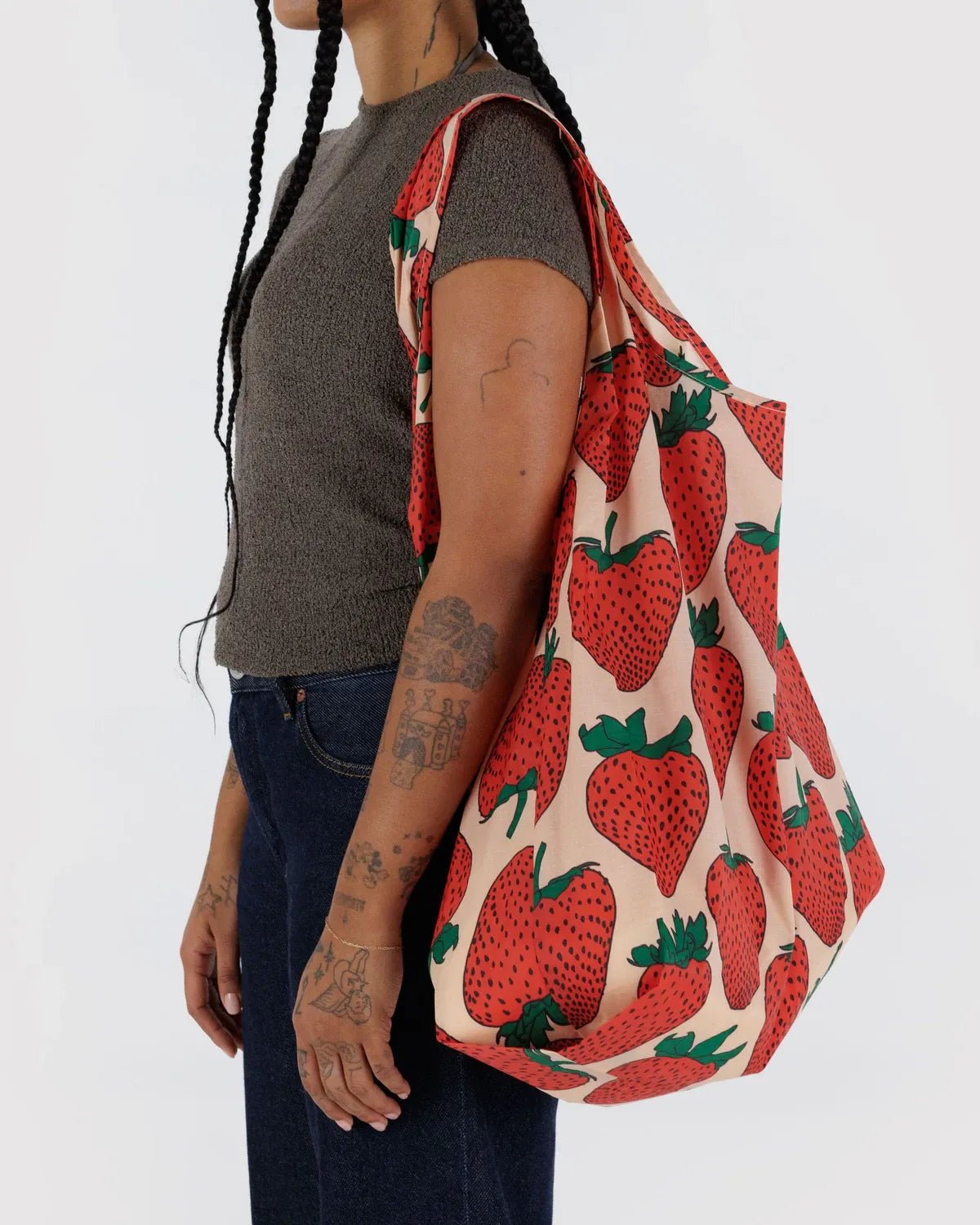 BAGGU - BIG BAGGU Große Einkaufstasche • Strawberry - Tasche - ROSA ECK