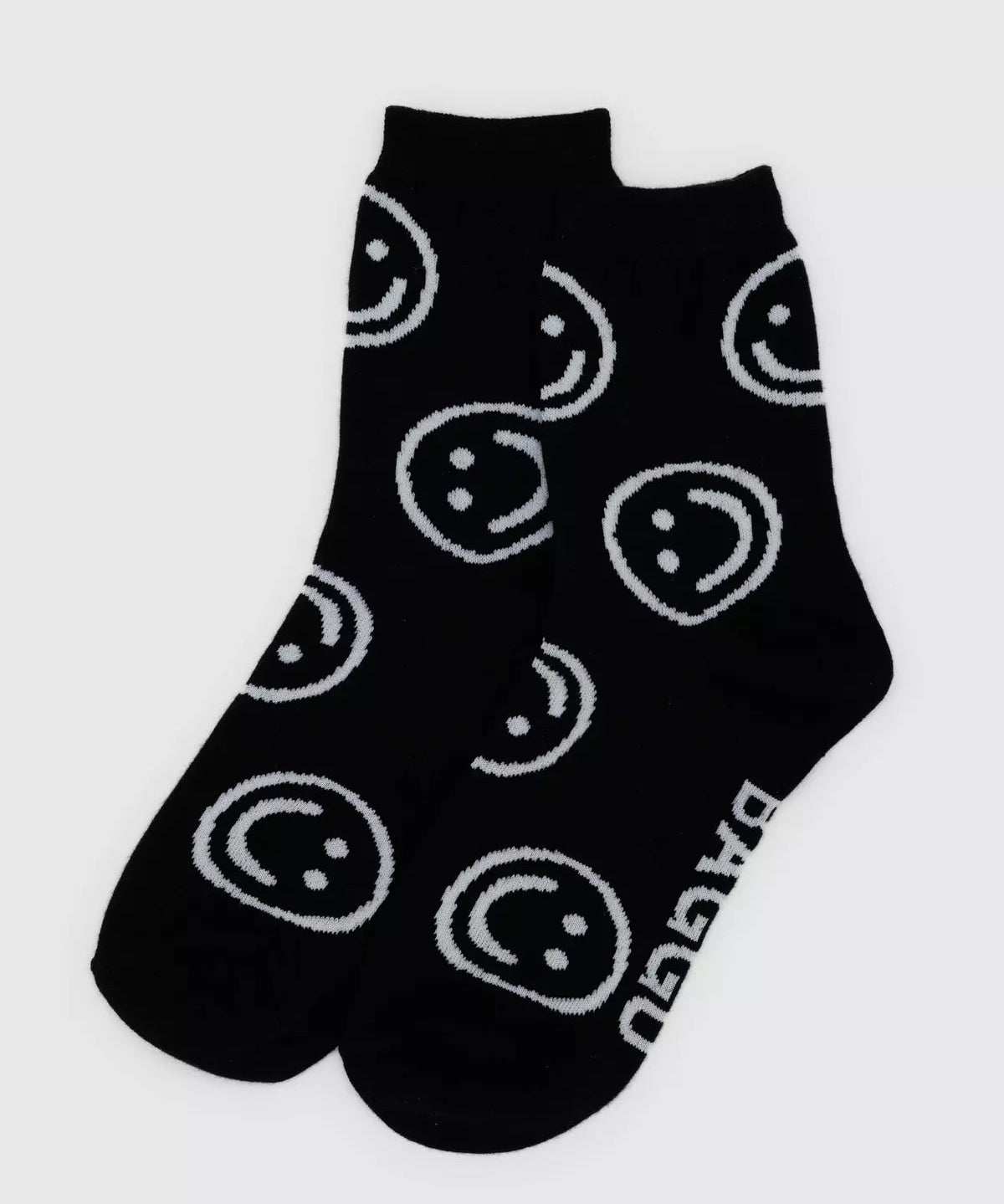 BAGGU - CREW SOCK Socken | Black Happy - ROSA ECK