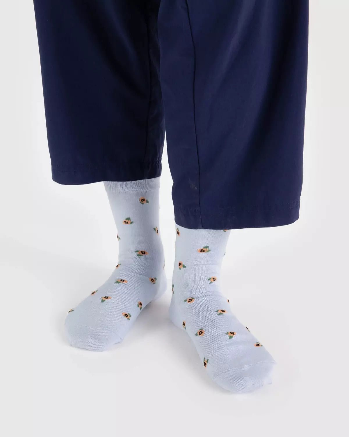 BAGGU - CREW SOCK Socken | Blue Rosette - ROSA ECK