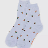 BAGGU - CREW SOCK Socken | Blue Rosette - ROSA ECK - , ,