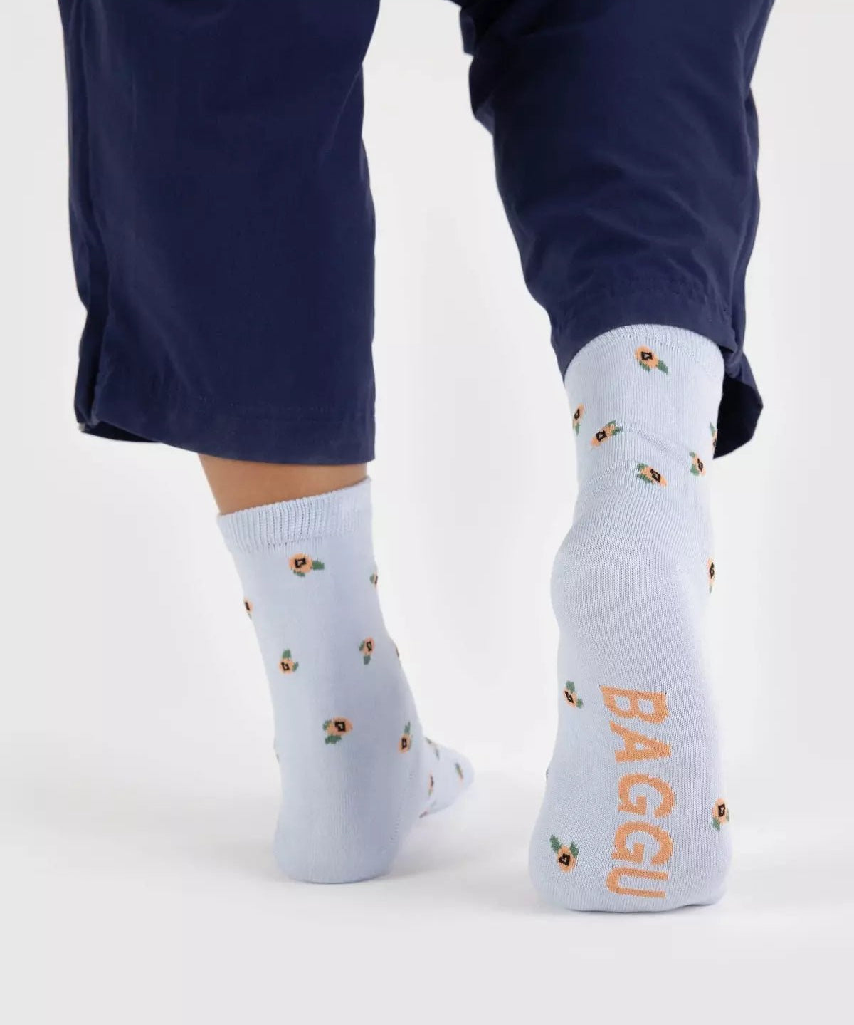 BAGGU - CREW SOCK Socken | Blue Rosette - ROSA ECK - , ,