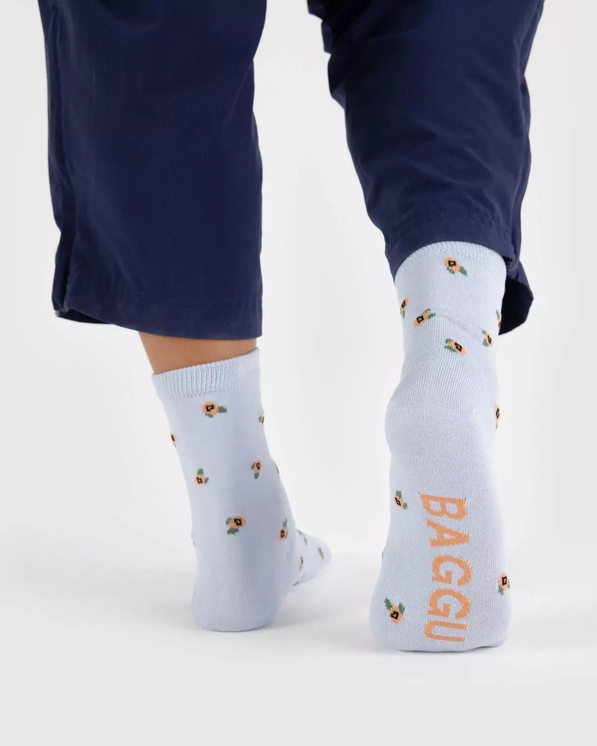 BAGGU - CREW SOCK Socken | Blue Rosette - ROSA ECK