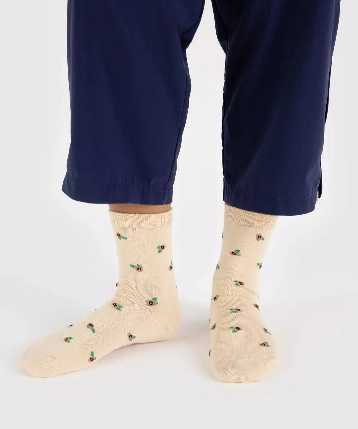 BAGGU - CREW SOCK Socken | Cream Rosette - ROSA ECK - , ,