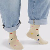 BAGGU - CREW SOCK Socken | Hearts - ROSA ECK - Herz, ,