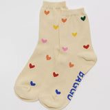 BAGGU - CREW SOCK Socken | Hearts - ROSA ECK - Herz, ,