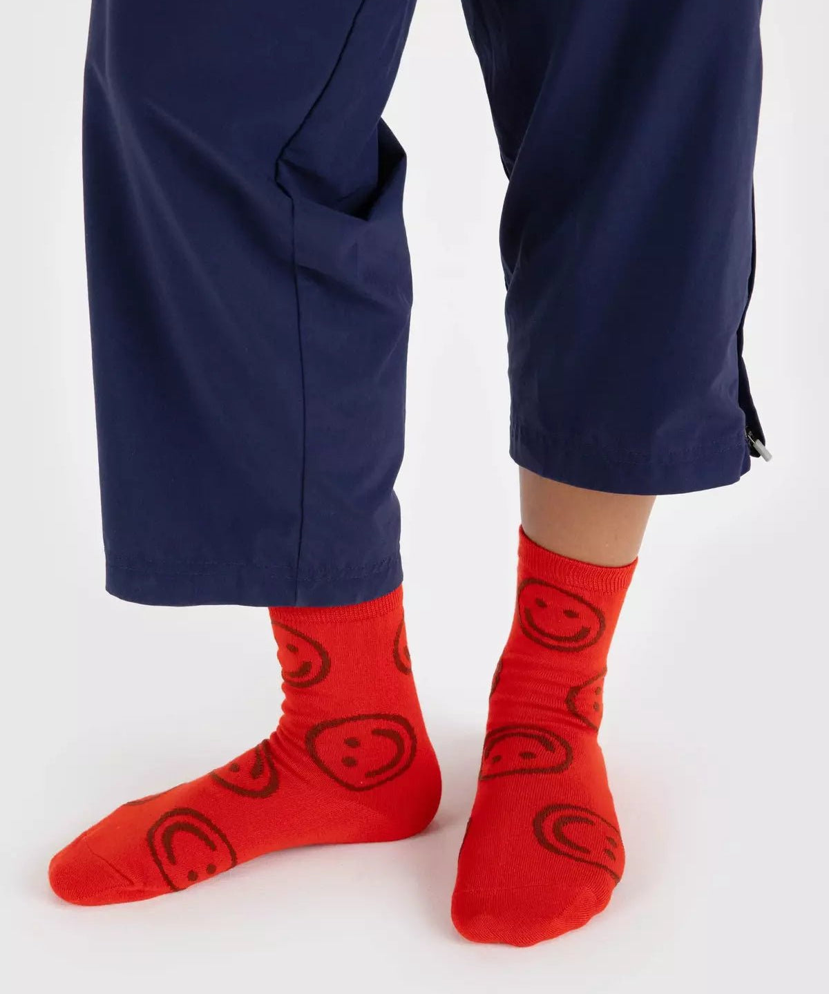 BAGGU - CREW SOCK Socken | Red Happy - ROSA ECK - Smiley, ,